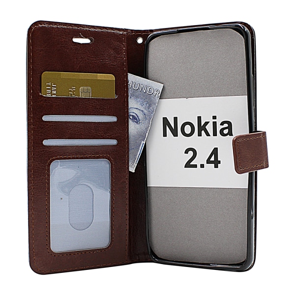Crazy Horse Wallet Nokia 2.4 Grön