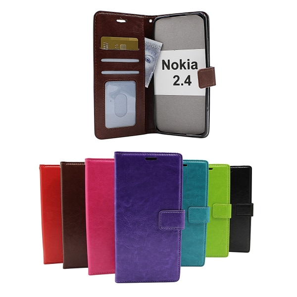 Crazy Horse Wallet Nokia 2.4 Lila