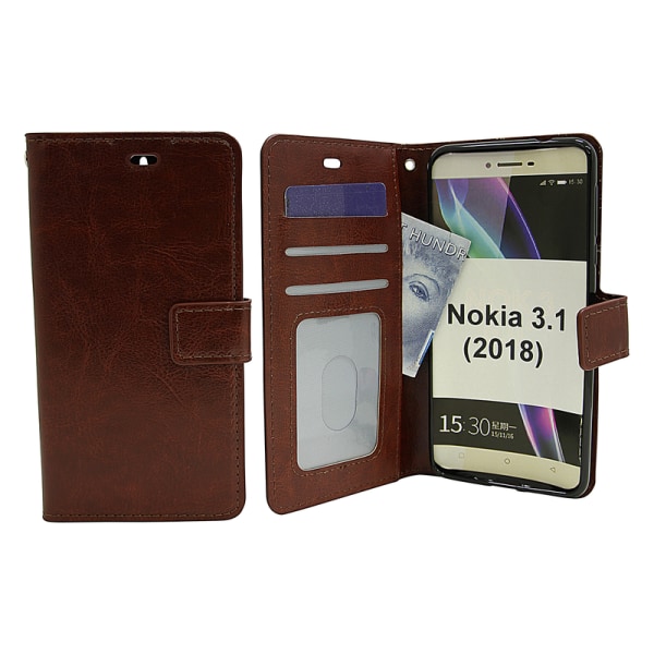 Crazy Horse Wallet Nokia 3.1 (2018) Grön