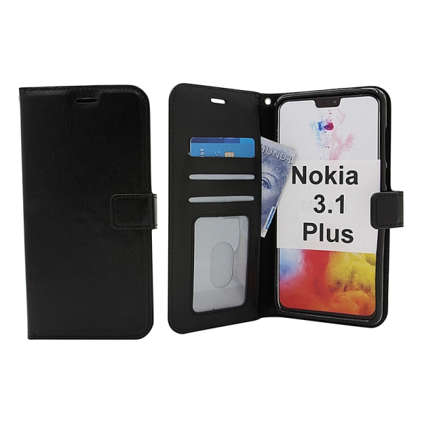 Crazy Horse Wallet Nokia 3.1 Plus Lila