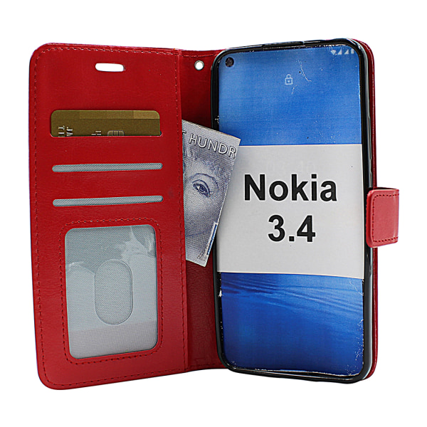 Crazy Horse Wallet Nokia 3.4 Grön