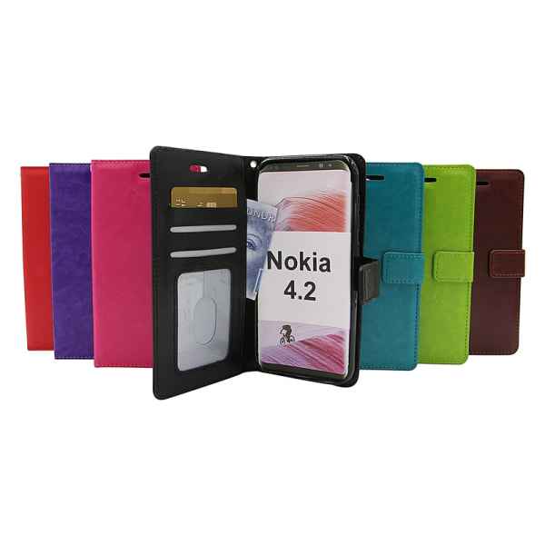 Crazy Horse Wallet Nokia 4.2 Hotpink