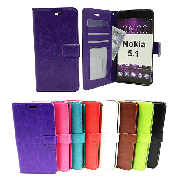 Crazy Horse Wallet Nokia 5.1 Lila