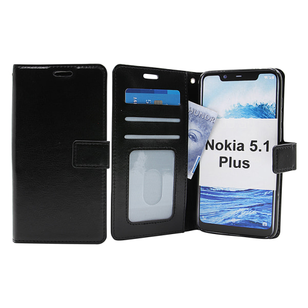 Crazy Horse Wallet Nokia 5.1 Plus Lila