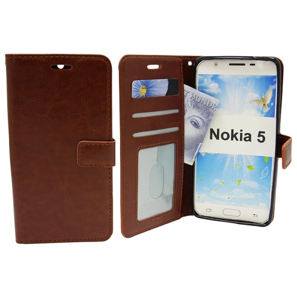 Crazy Horse Wallet Nokia 5 Vit