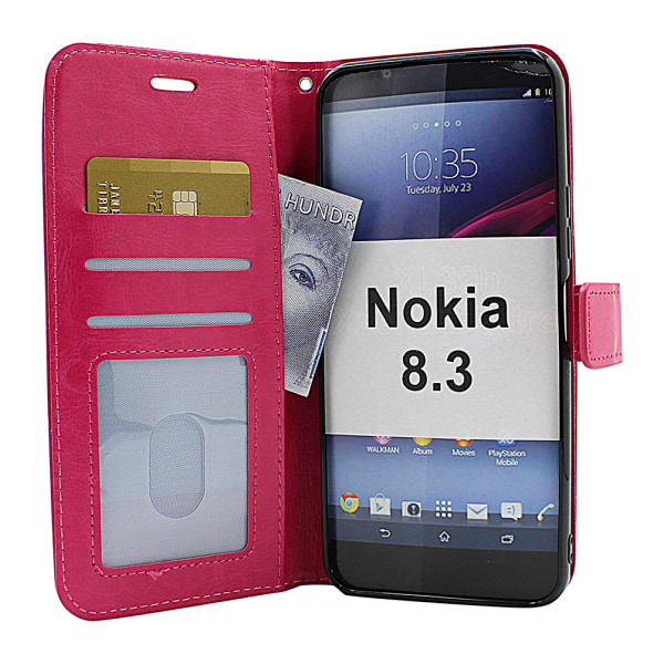 Crazy Horse Wallet Nokia 8.3 Hotpink