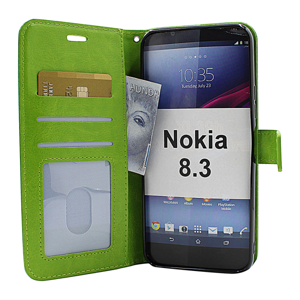 Crazy Horse Wallet Nokia 8.3 Grön