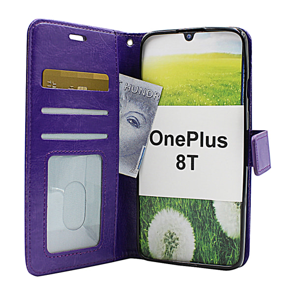 Crazy Horse Wallet OnePlus 8T (Svart) Turkos