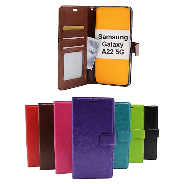 Crazy Horse Wallet Samsung Galaxy A22 5G (SM-A226B) Brun