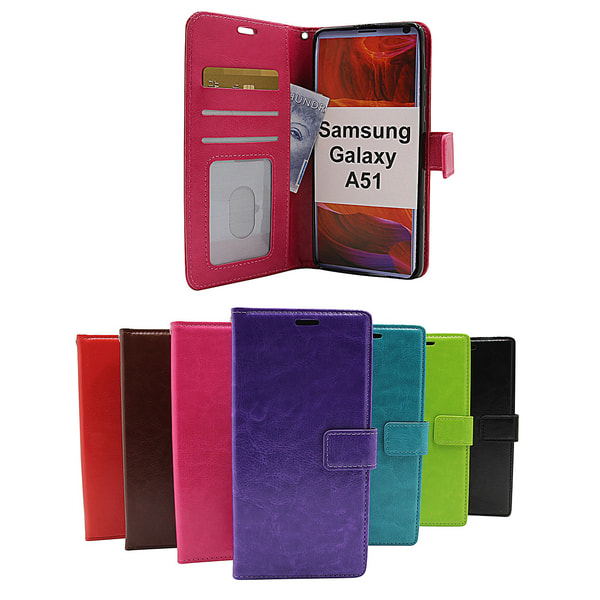 Crazy Horse Wallet Samsung Galaxy A51 (A515F/DS) Hotpink