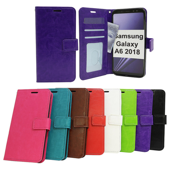 Crazy Horse Wallet Samsung Galaxy A6 2018 (A600FN/DS) Hotpink