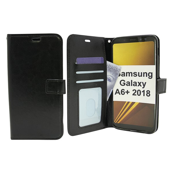 Crazy Horse Wallet Samsung Galaxy A6+ 2018 (A605FN/DS) Svart