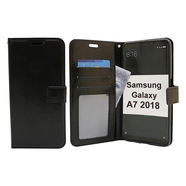 Crazy Horse Wallet Samsung Galaxy A7 2018 (A750FN/DS) Svart