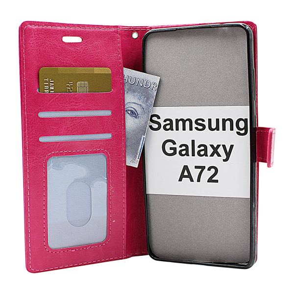 Crazy Horse Wallet Samsung Galaxy A72 (A725F/DS) Hotpink