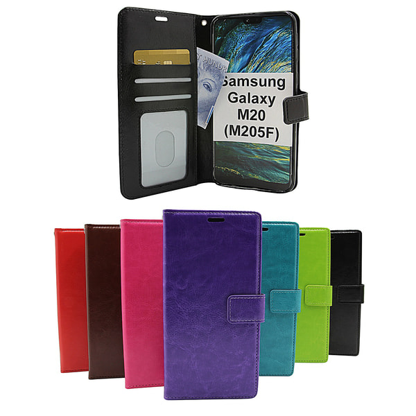 Crazy Horse Wallet Samsung Galaxy M20 (M205F) Hotpink