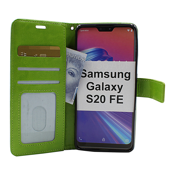 Crazy Horse Wallet Samsung Galaxy S20 FE/S20 FE 5G (Svart) Grön