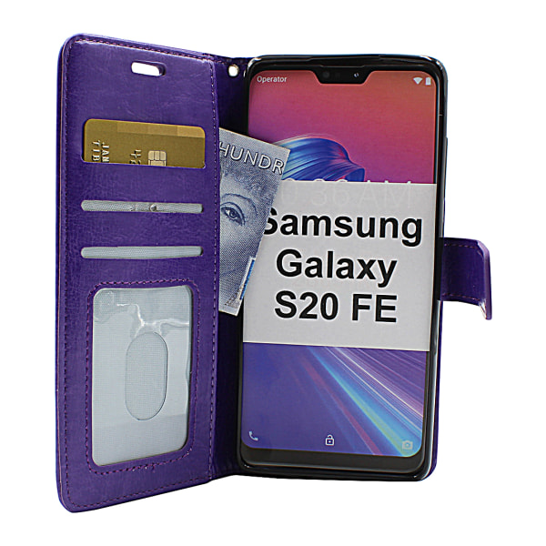 Crazy Horse Wallet Samsung Galaxy S20 FE/S20 FE 5G (Svart) Hotpink
