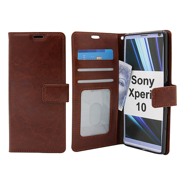 Crazy Horse Wallet Sony Xperia 10 Brun