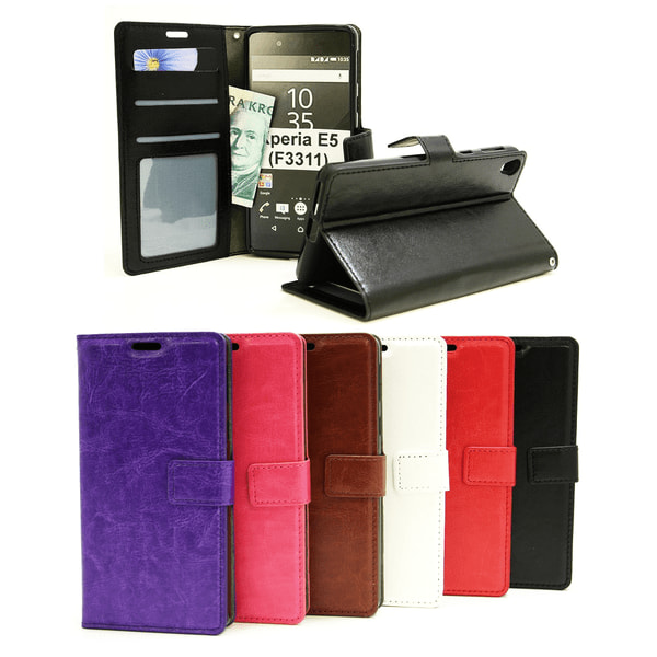 Crazy Horse Wallet Sony Xperia E5 (F3311) Svart