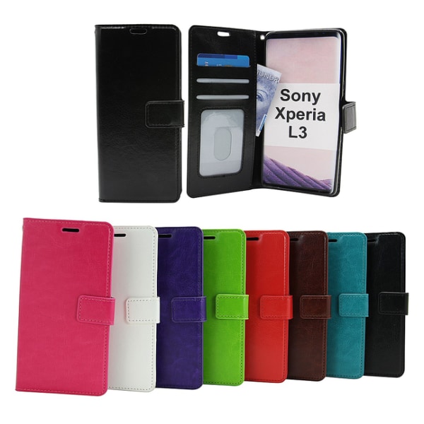 Crazy Horse Wallet Sony Xperia L3 Turkos