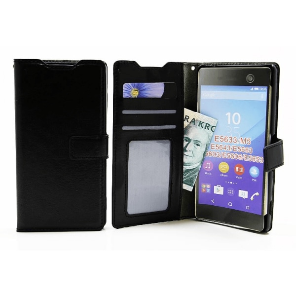 Crazy Horse Wallet Sony Xperia M5 (E5603 / E5633) Svart