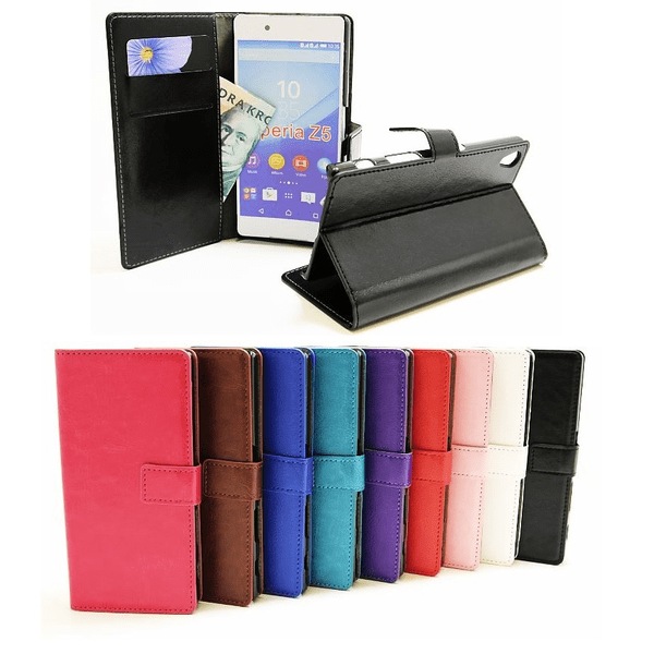 Crazy Horse Wallet Sony Xperia Z5 (E6653) Hotpink