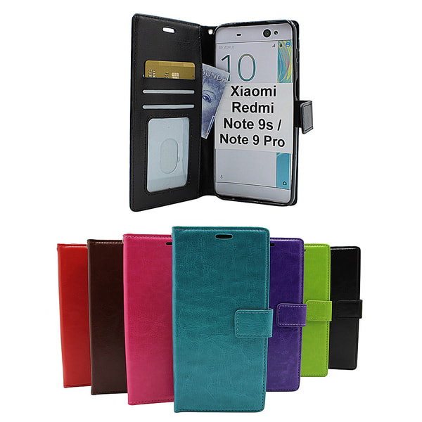 Crazy Horse Wallet Xiaomi Redmi Note 9s / Note 9 Pro Turkos