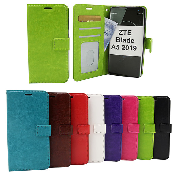 Crazy Horse Wallet ZTE Blade A5 2019 Brun