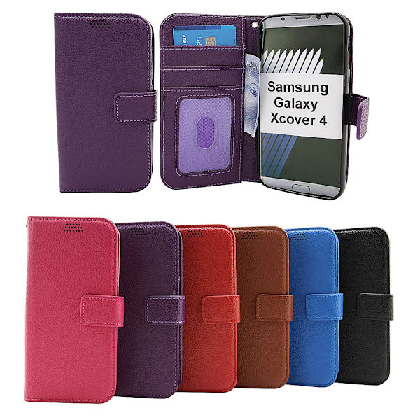 New Standcase Wallet Samsung Galaxy Xcover 4 (G390F) (Lila) Ljusblå