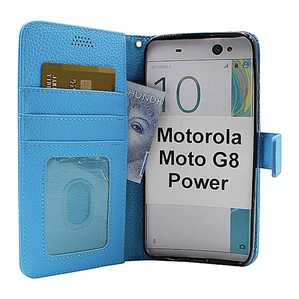 New Standcase Wallet Motorola Moto G8 Power Ljusblå