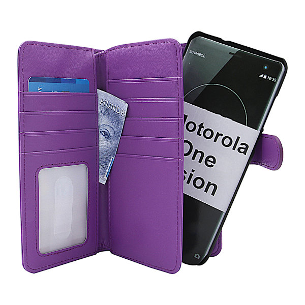 Skimblocker XL Magnet Wallet Motorola One Vision Lila
