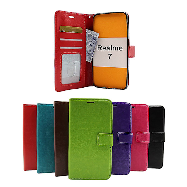 Crazy Horse Wallet Realme 7 Svart