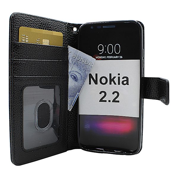 New Standcase Wallet Nokia 2.2 Svart