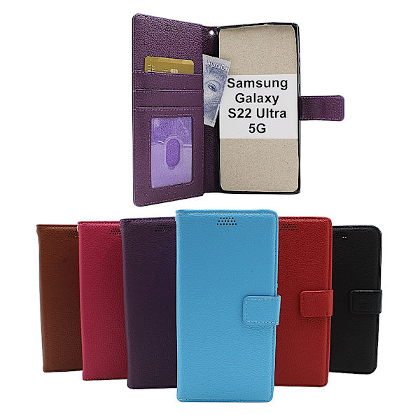 New Standcase Wallet Samsung Galaxy S22 Ultra 5G Brun