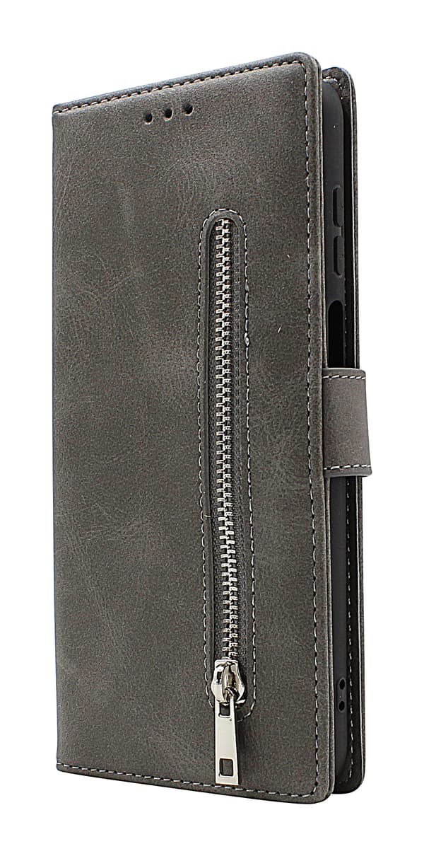 Zipper Standcase Wallet Motorola Moto E32s Röd