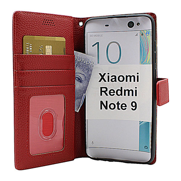 New Standcase Wallet Xiaomi Redmi Note 9 Röd