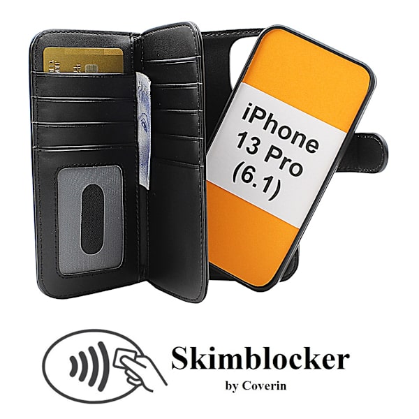 Skimblocker XL Magnet Fodral iPhone 13 Pro (6.1) Svart