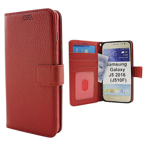 New Standcase Wallet Samsung Galaxy J5 2016 Röd