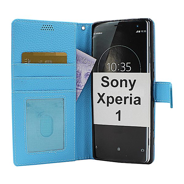 New Standcase Wallet Sony Xperia 1 (J9110) Ljusblå