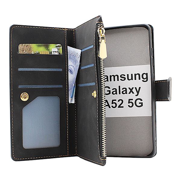 XL Standcase Lyxfodral Samsung Galaxy A52 / A52 5G / A52s 5G Marinblå