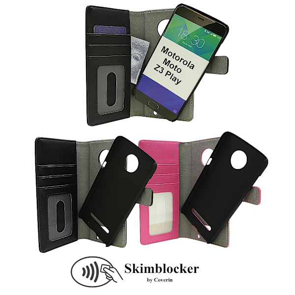 Skimblocker Magnet Wallet Motorola Moto Z3 Play Svart