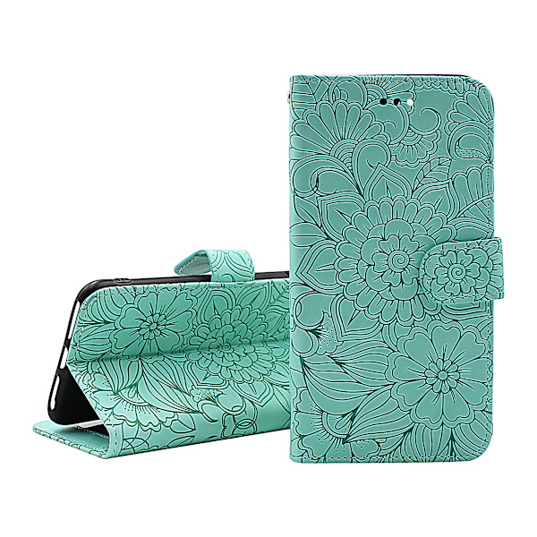 Flower Standcase Wallet iPhone 14 Pro (6.1) Grå