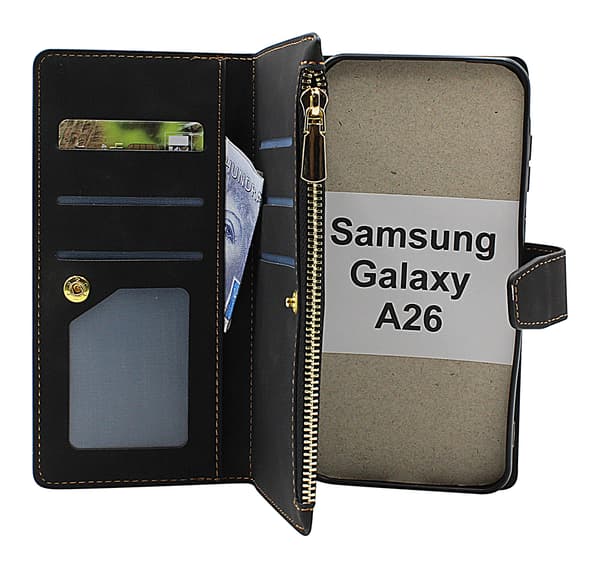XL Samsung Galaxy A26 Lyx Plånboksfodral Marinblå
