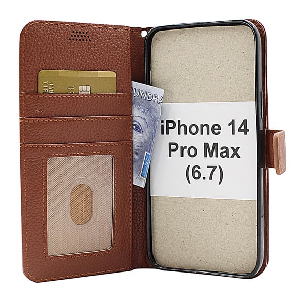 New Standcase Wallet iPhone 14 Pro Max (6.7) Ljusblå