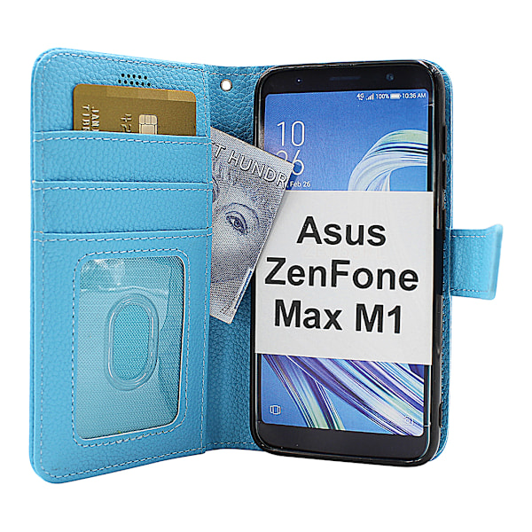 New Standcase Wallet Asus ZenFone Max M1 (ZB555KL) Blå