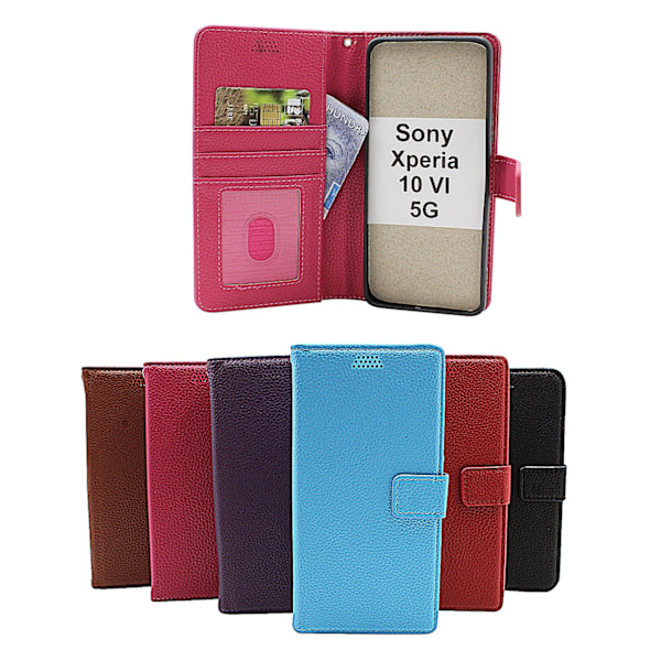 Sony Xperia 10 VI 5G New Standcase Plånboksfodral Svart