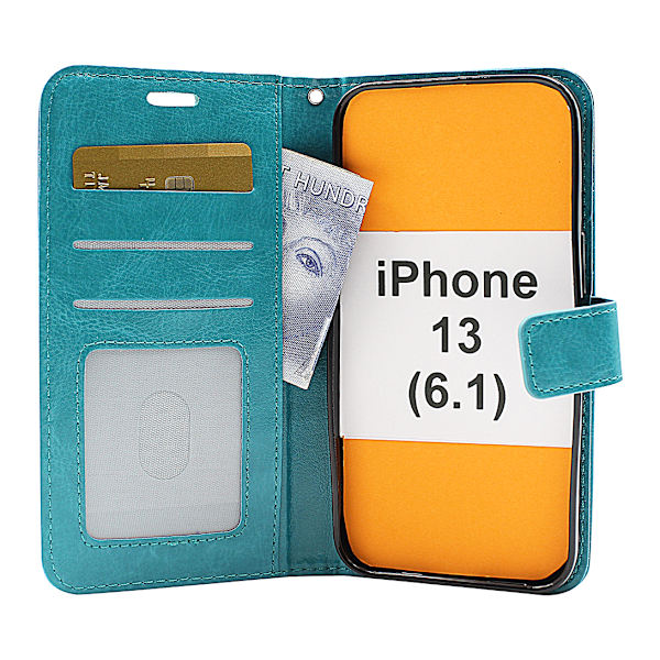 Crazy Horse Wallet iPhone 13 (6.1) Svart