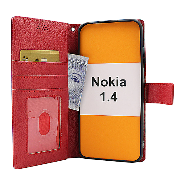 New Standcase Wallet Nokia 1.4 Röd
