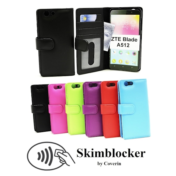 Skimblocker Plånboksfodral ZTE Blade A512 Röd