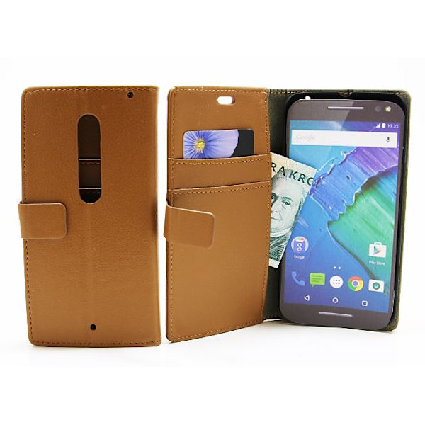 Standcase wallet Motorola Moto X Style Brun